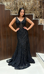 Black Sequin Mermaid Gown