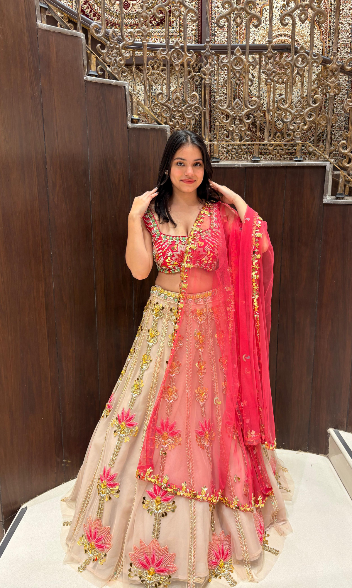 Pink & Gold Embellished Lehenga