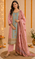 Pink Embellished Kurta Set
