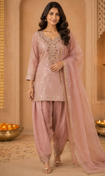 Pink Embroidered Farsi Salwar Sharara Set