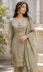 Pista Green Embroidered Kurta Set