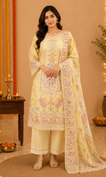 Yellow Printed Kurta Set