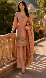 Dusty Pink Embroidered Kurta Set
