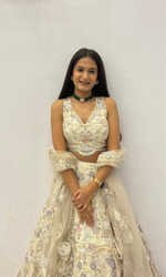 White Floral Embroidered Lehenga
