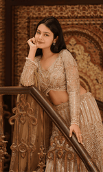 Gold Embriodered Lehenga With Full Sleeves Blouse