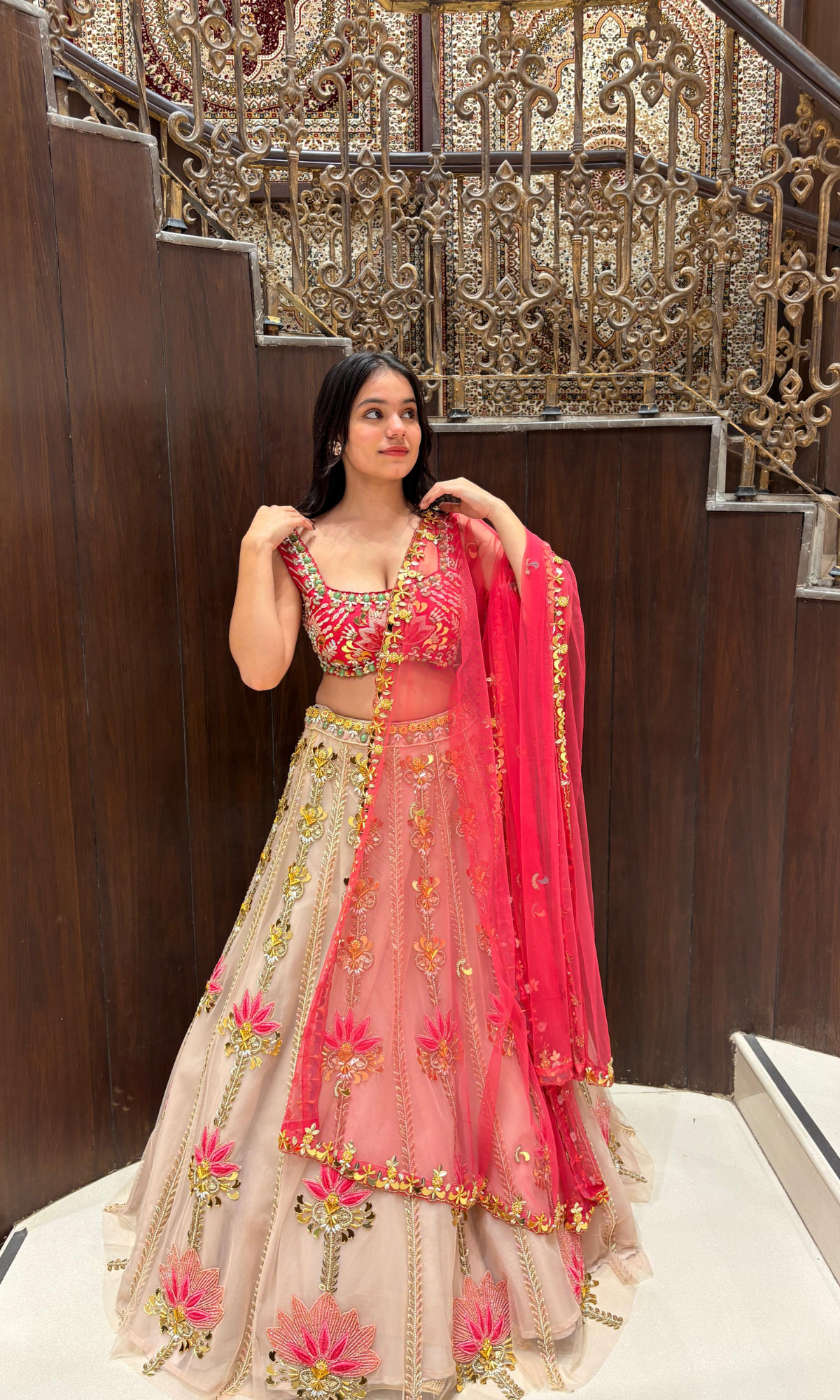 Pink & Gold Embellished Lehenga