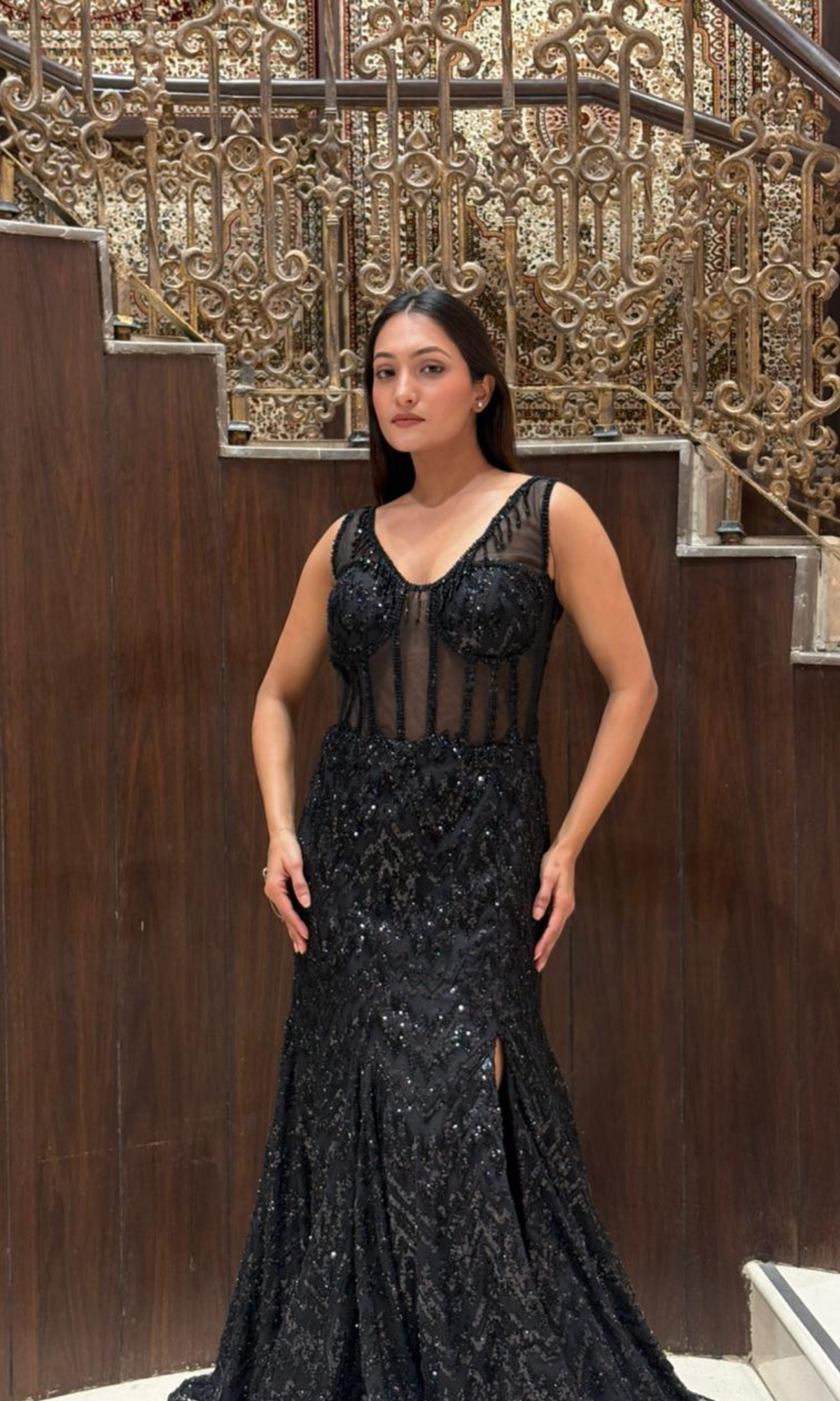 Black Sequin Mermaid Gown