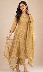 Champagne Gold Embroidered Kurta Set