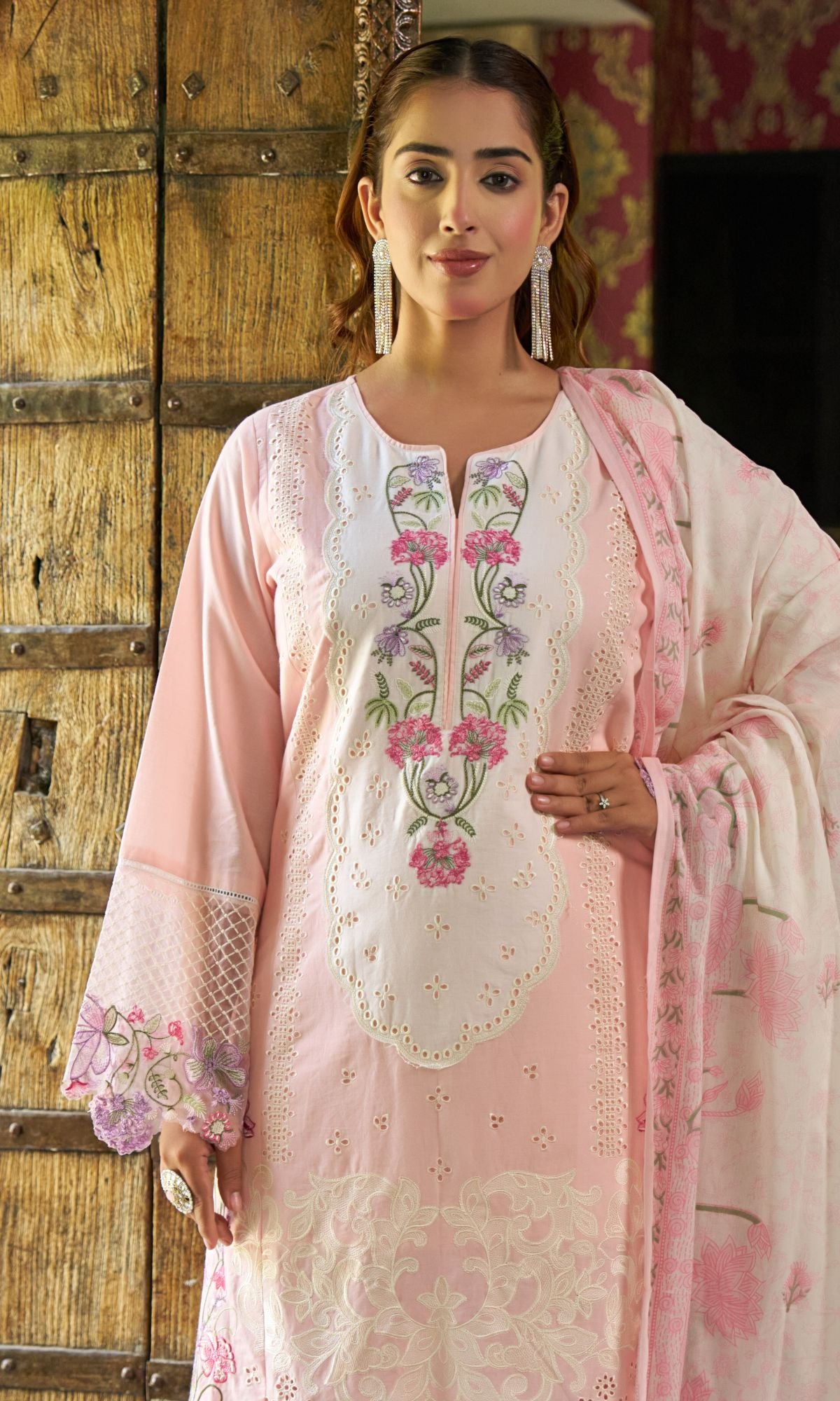 Blush Pink Embroidered Kurta Set