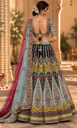 Multicolor Embroidered Festive Lehenga with Floral Motifs