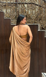 Gold Shimmer Saree With Embellished blouse