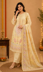 Yellow Printed Kurta Set