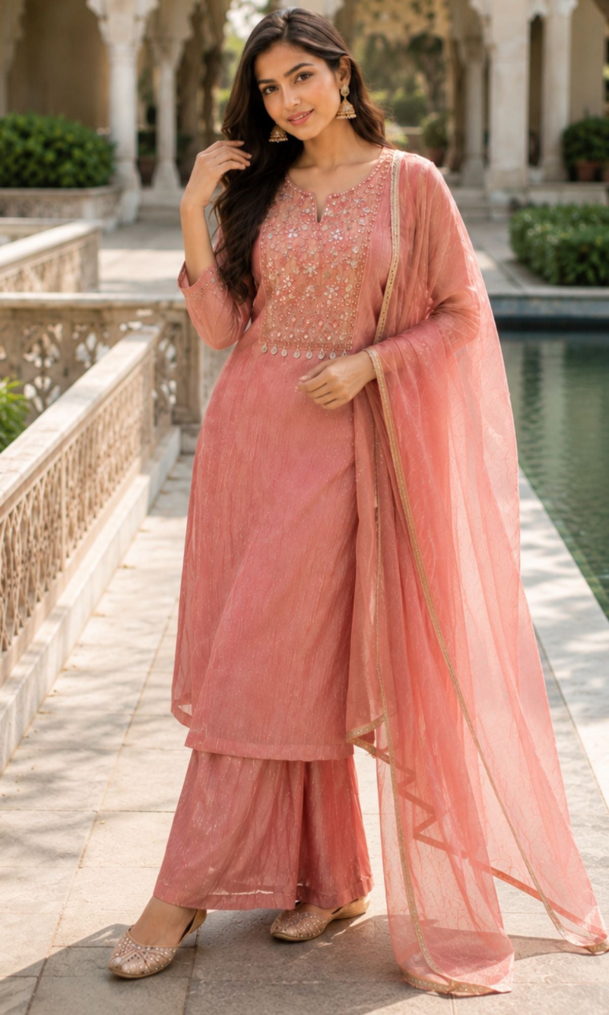 Blush Pink Embroidered Kurta Set