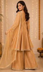 Peach Mirrior work Palazzo Sharara Set