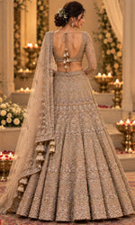 Gold BeigeBridal Lehenga withEmbroidery