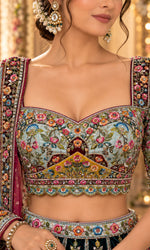 Multicolor Embroidered Festive Lehenga with Floral Motifs