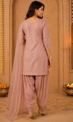 Pink Embroidered Farsi Salwar Sharara Set