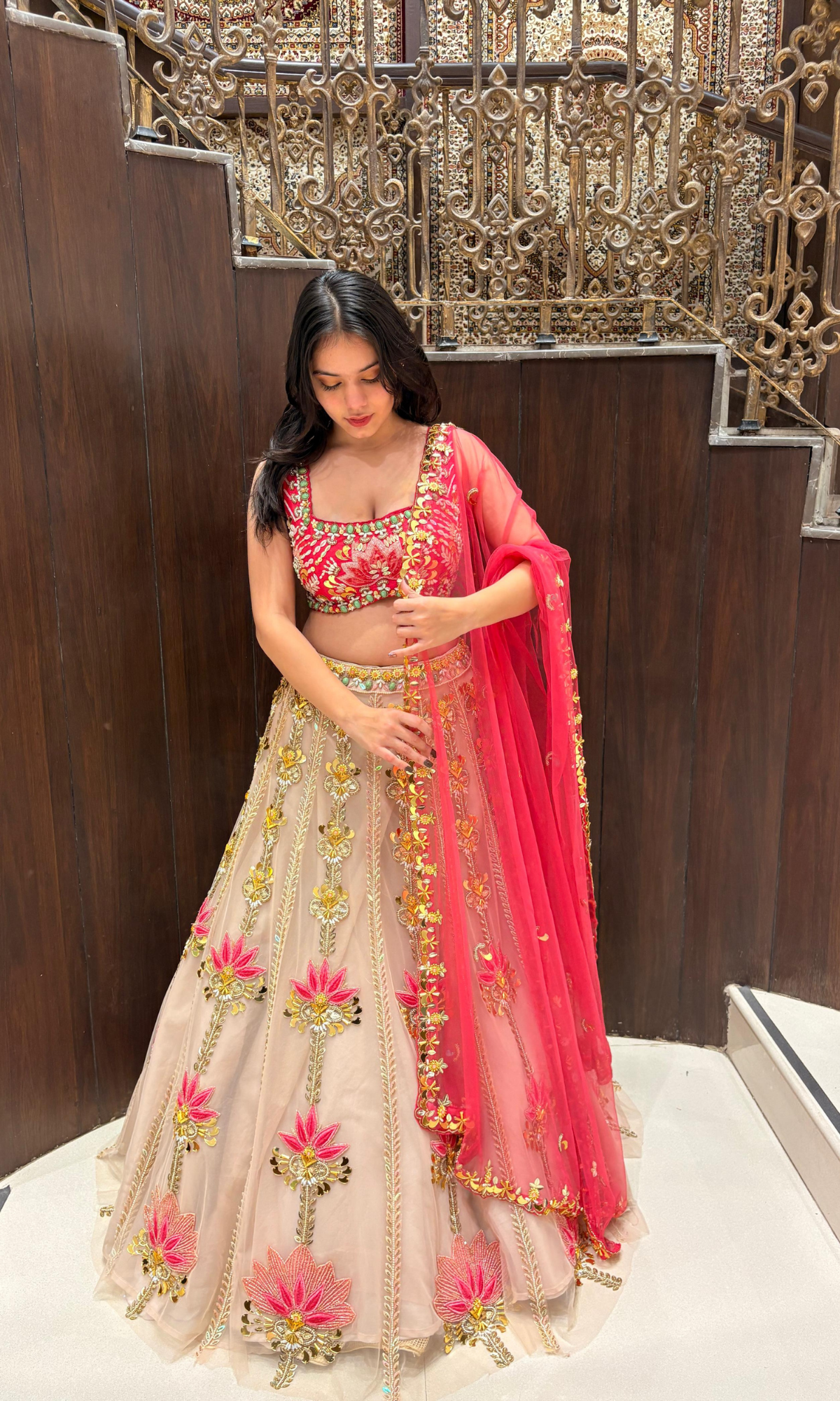 Pink & Gold Embellished Lehenga