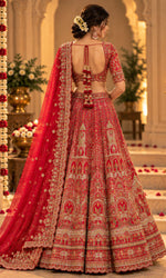 Bridal Red & Gold Embroidered Lehenga