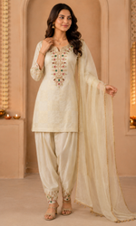 Gold Embroidered Sharara Set
