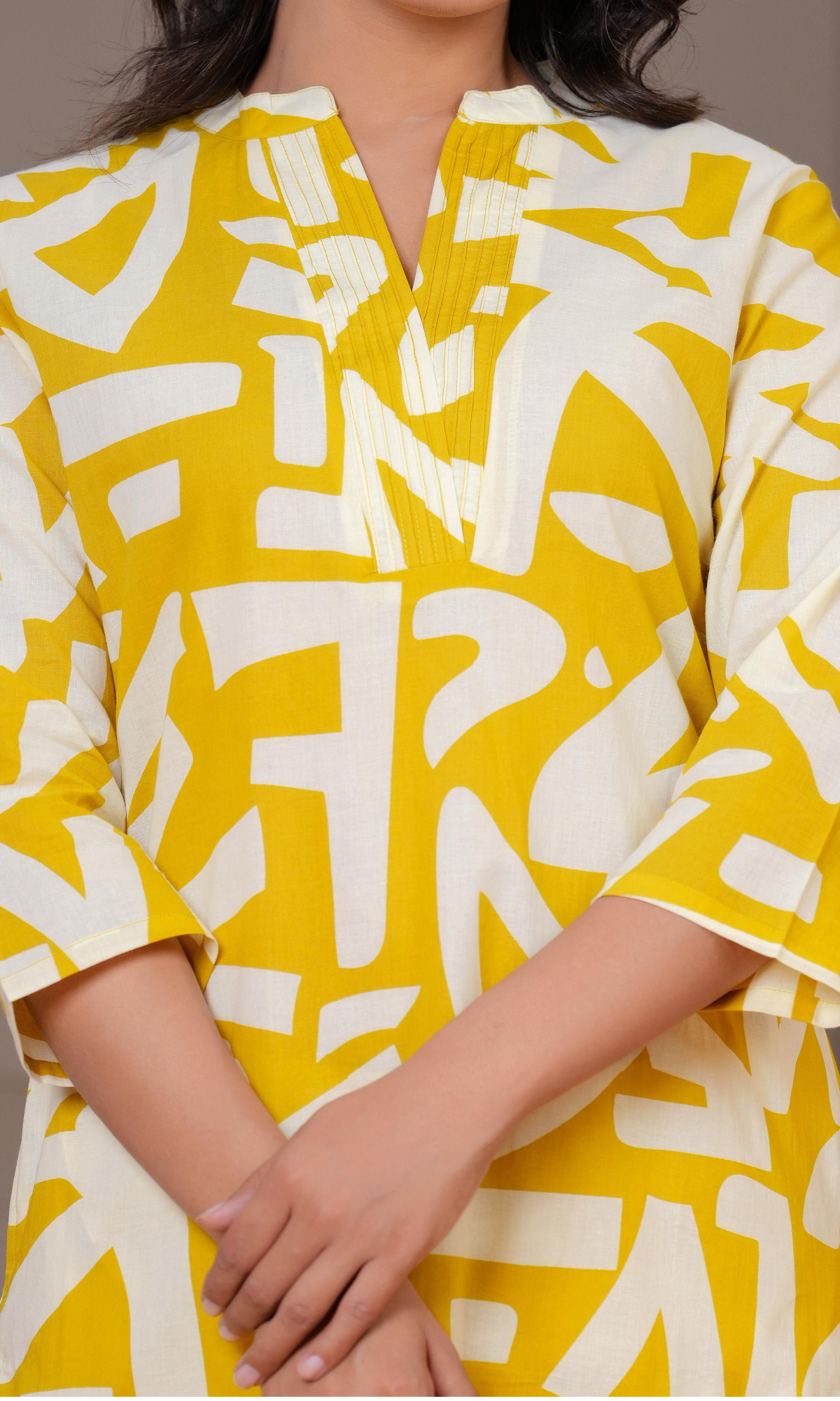 Lime Green Semi Cotton Printed Co-ord Set
