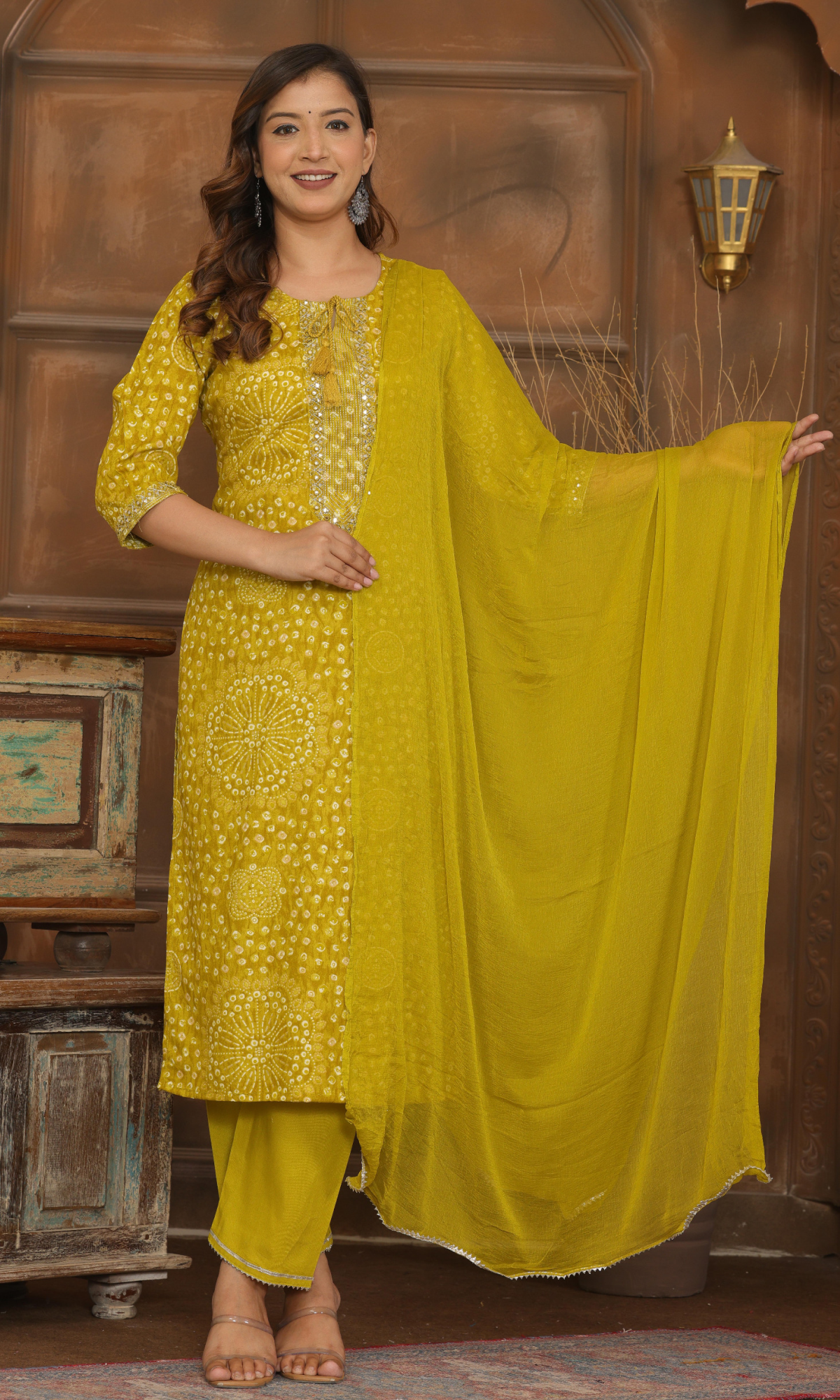 Green Semi Cotton Floral Printed Salwar Suit