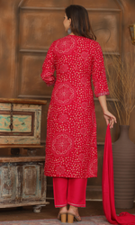 Pink Semi Cotton Floral Printed Salwar Suit