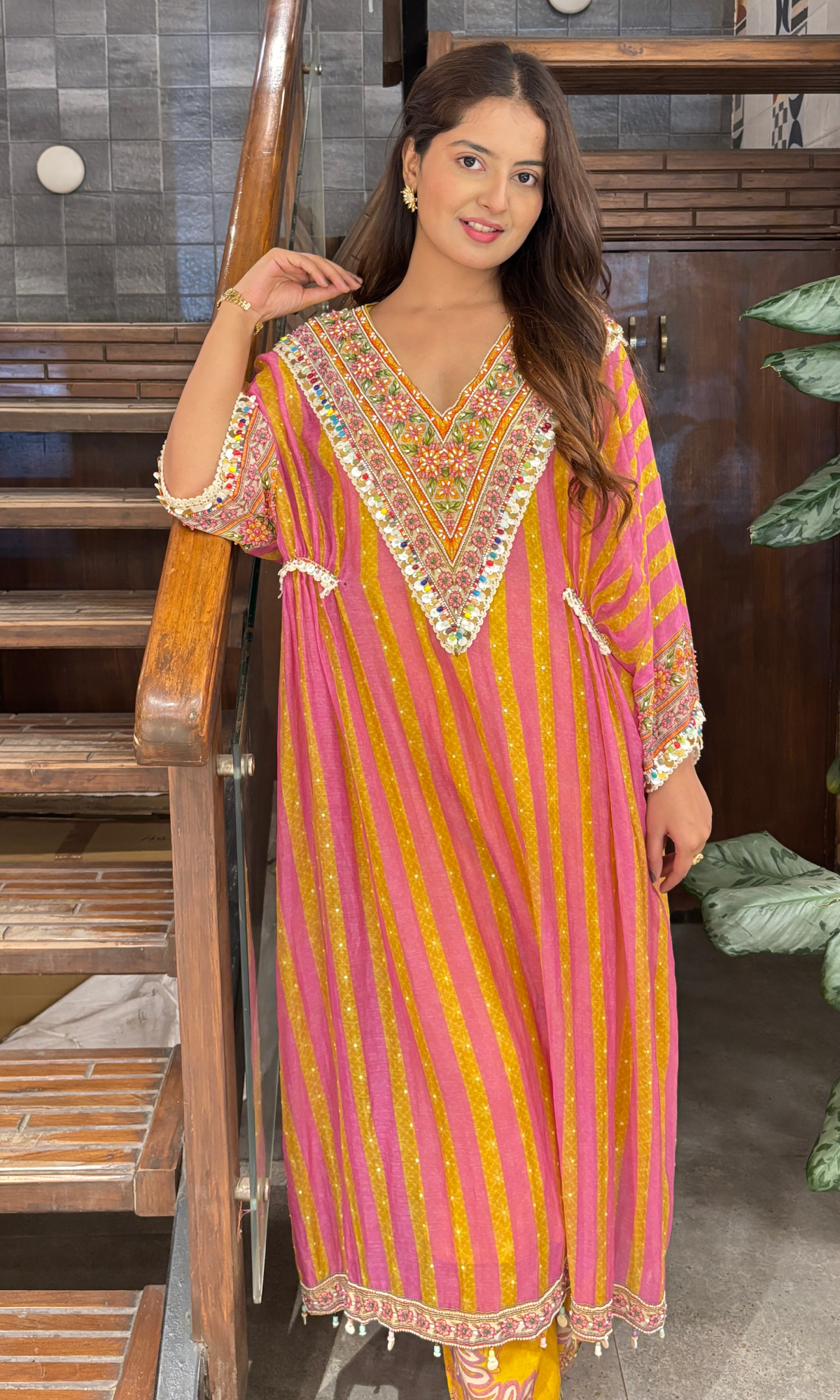 Yellow Mul Cotton Embroidered Kurta Set