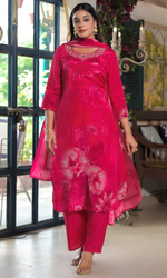 Pink Floral Embroidered Salwar Suit