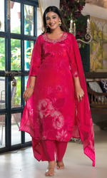 Pink Floral Embroidered Salwar Suit