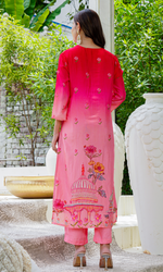 Pink Floral Printed Salwar Suit