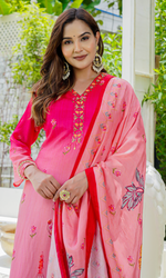 Pink Floral Printed Salwar Suit