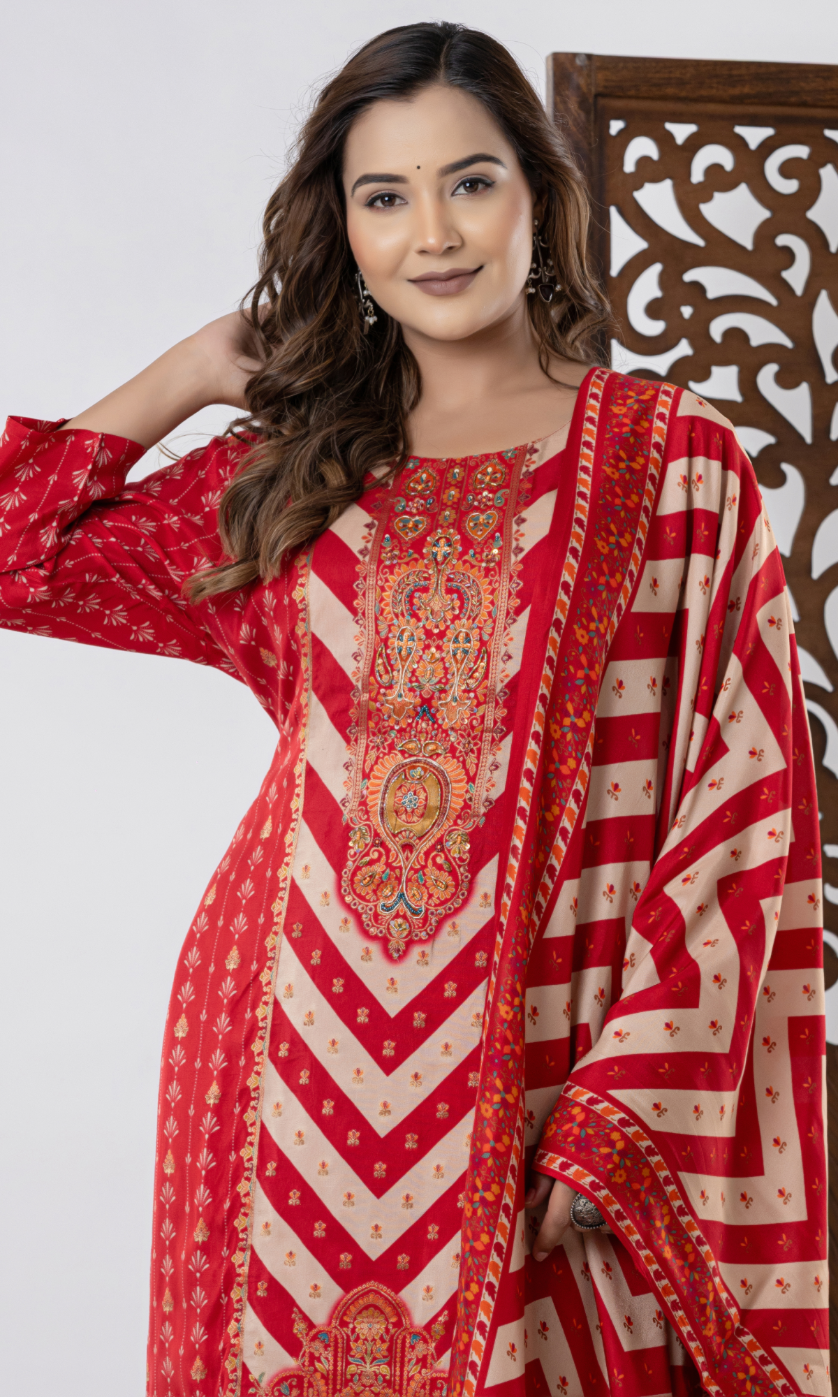 Maroon Floral Printed Salwar Suit