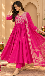 Pink Embroidered Kurta Set
