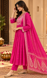 Pink Embroidered Kurta Set