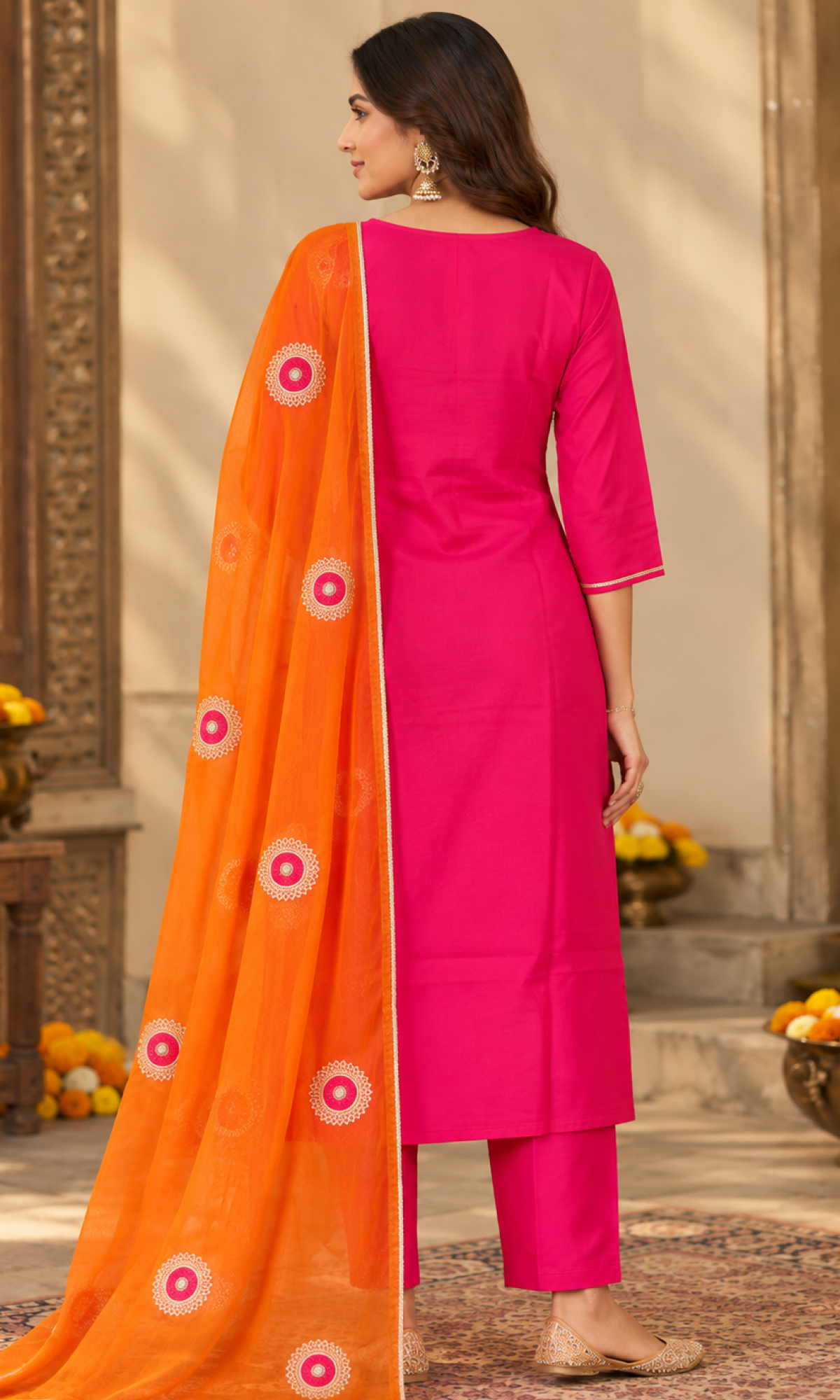 Pink Embroidered Kurta Set