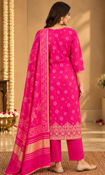 Pink Printed Kurta Set