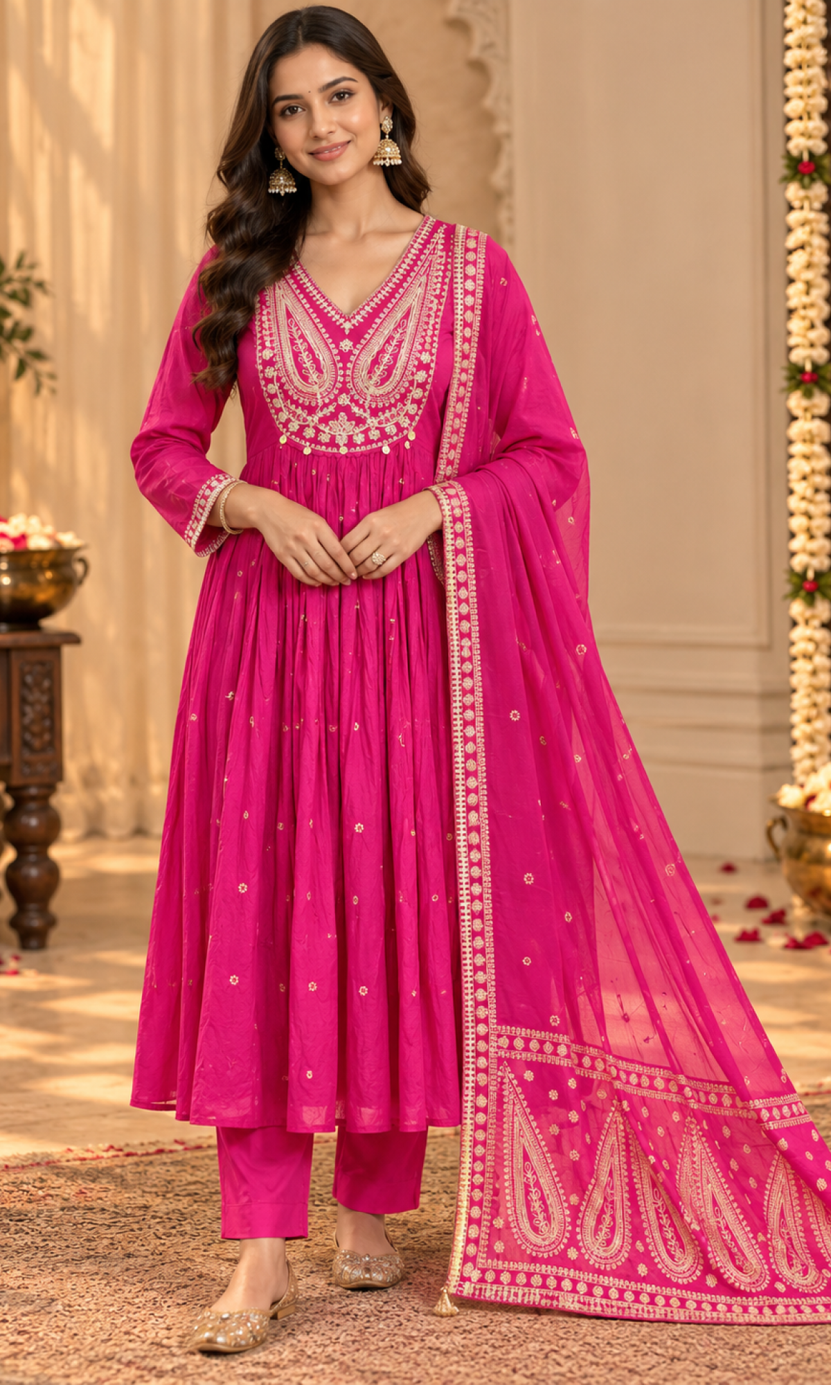 Pink Embroidered Kurta Set