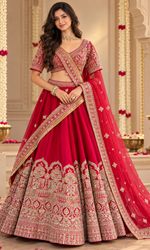 Bridal Red Embroidered Lehenga