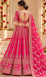 Pink Bridal Embroidered Lehenga