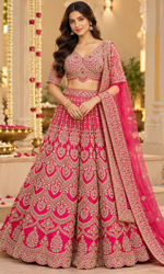 Red Embroidered Bridal Lehenga