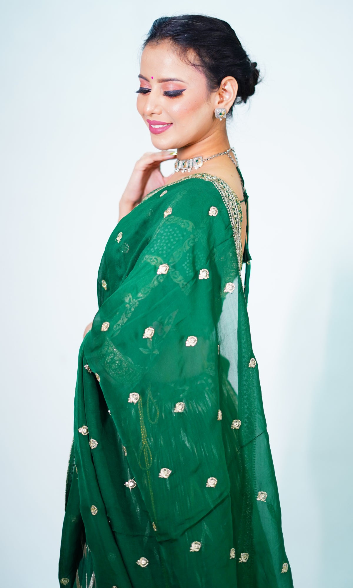 Green Raw Silk Banarasi Lehenga With Blouse And Dupatta
