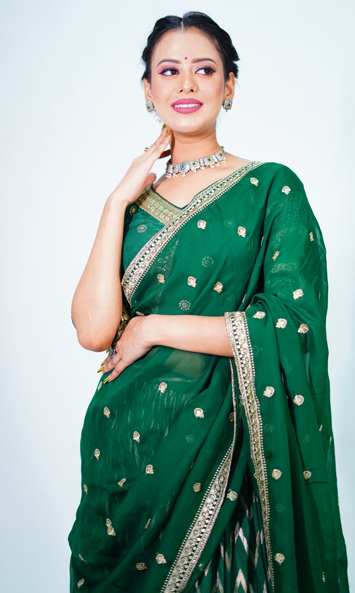 Green Raw Silk Banarasi Lehenga With Blouse And Dupatta