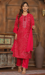 Pink Semi Cotton Floral Printed Salwar Suit