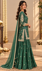 Green Embroidered Palazzo Set