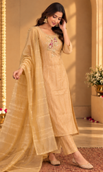 Gold Embroidered Kurta Set