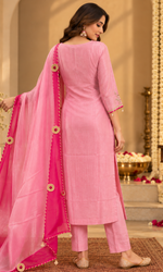 Pink Embroidered Kurta Set