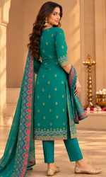 Teal Printed Kurta Set