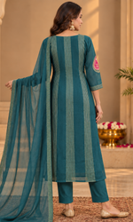 Teal Embroidered Salwar Suit