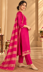Pink Embroidered Kurta Set